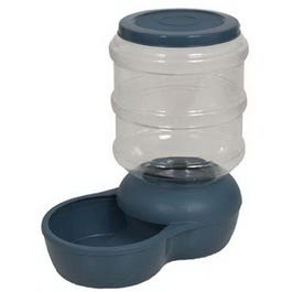 Pet Feeder, Automatic, Blue, Holds 10-Lbs.