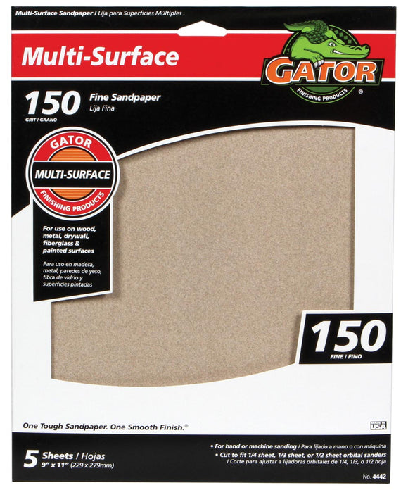 Gator's multi-purpose aluminum oxide sandpaper 150 Grit (9