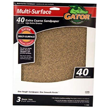 Gator's multi-purpose aluminum oxide sandpaper 40 Grit (9