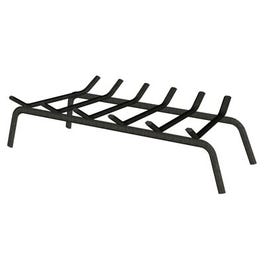 30-Inch Black Wrought Iron Fireplace Grate