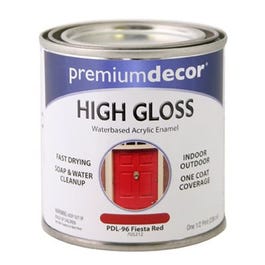 Premium Decor Fiesta Red Gloss Enamel Paint, 1/2-Pt.