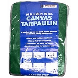 Canvas Tarp, Hunter Green, 10 x 12-Ft., 10-oz.