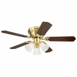 Contempra Trio Ceiling Fan With Light Fixture, Sating Brass, 42-In.