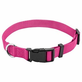 Pet Expert Adjustable Nylon Dog Collar, Pink, 3/4 x 14-20 In.