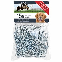 Dog Tie Out Chain, Extra Heavy, 15-Ft.