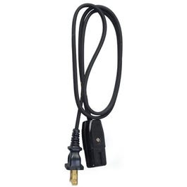Miniature Plug Appliance Cord, 18/2 HPN, Black, 3-Ft.