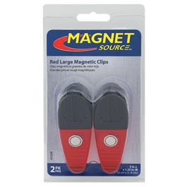 Magnetic Clips, Large, Red, 2-Pk.
