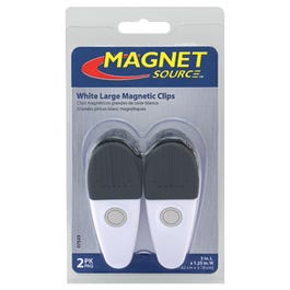 Magnetic Clips, Large, White, 2-Pk.
