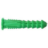 Hillman Wall Anchor, Green Ribbed Plastic, 12-14-16 x 1-1/2-In.