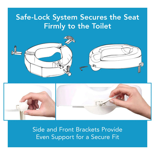 Carex Safety Lock Bariatric Raised Toilet Seat (4.25 x 14.5 x 16.63)