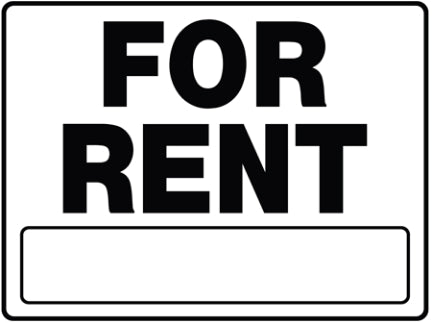20  X 24  BLACK AND WHITEFOR RENT SIGN