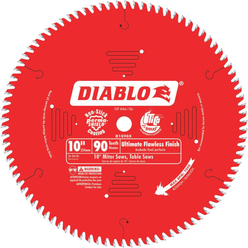 Diablo 10 In. 90-Tooth Flawless Finish Circular Saw Blade