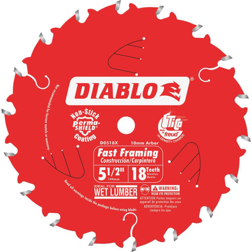 Diablo 5-1/2 In. 18-Tooth Fast Framing Circular Saw Blade with Bushings