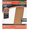 Gator Bare Wood 9 In. x 11 In. 150 Grit Fine Sandpaper (25-Pack)