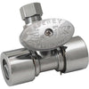 Keeney 1/2 In. x 1/2 In. PF x 3/8 In. OD Chrome-Plated Brass Push Fit Straight Valve