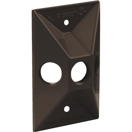 Bell 3-Outlet Rectangular Zinc Bronze Cluster Weatherproof Electrical Outdoor Box Cover, Shrink Wrapped