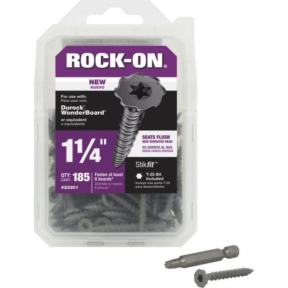 Buildex Rock-On #9 x 1-1/4 In. Philips Cement Board Screw (185 Ct.)
