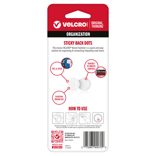 VELCRO® Brand Sticky Back Coins (5/8 (15 Sets), Black)